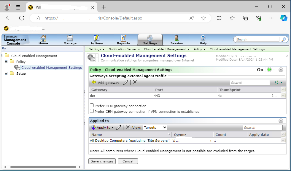 ITMS 8.7.2 issue when using Cloud Enabled Management – Endpoint Management